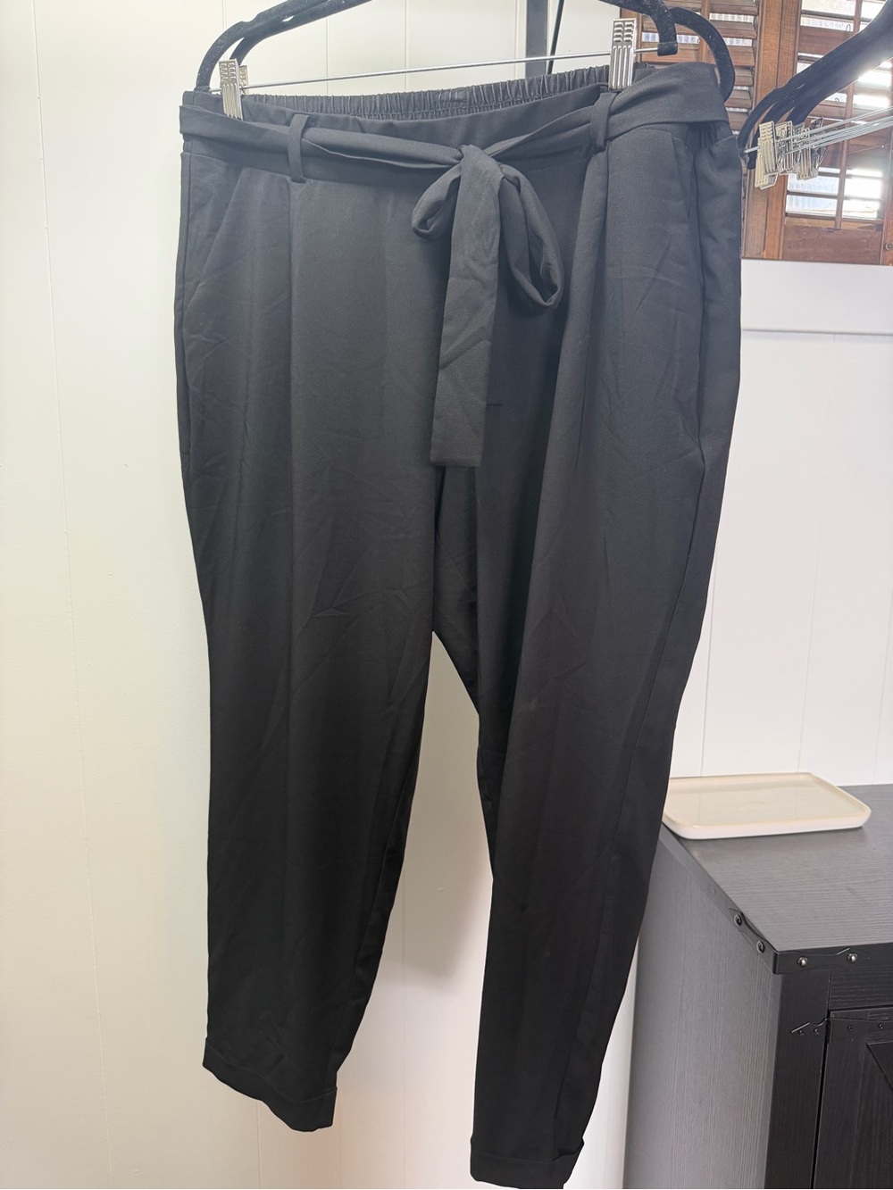 torrid Black Paperbag Tie-Waist Trousers
